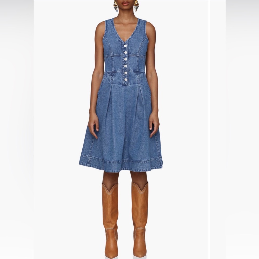 Avec Les Filles Denim Sleeveless Dress-NWT